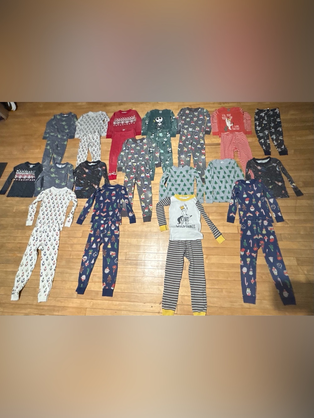 Large lot of well loved kids size 6 Hanna Andersson pajamas